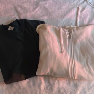 Solid tee and zip up